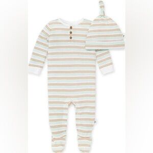 NWT Burts Bees one piece and hat set